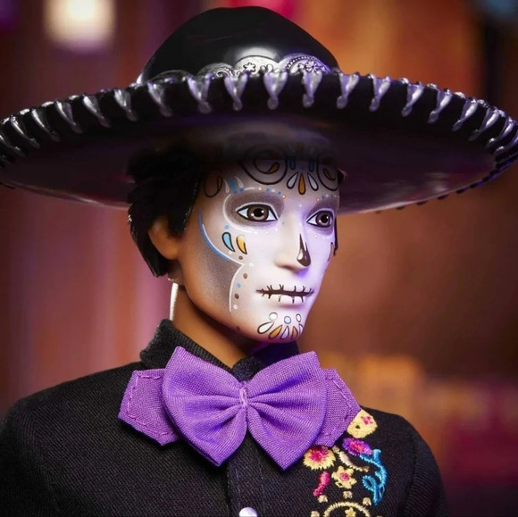 NRFB, Barbie 2021 Dia De Muertos Ken Doll Day Of The Dead, Colorfull Mattel, NEW - Picture 4 of 16